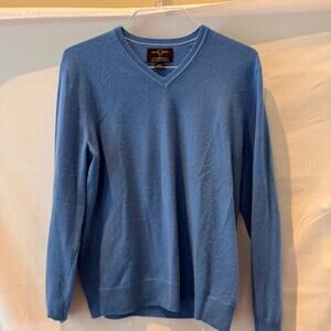 Black & Brown 100% ply cashmere blue sweater size medium